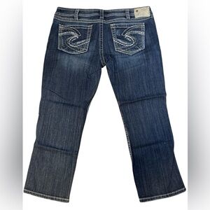 Silver Jeans Co Twisted Capri Jeans Womens W34 Dark Wash Stretch Denim